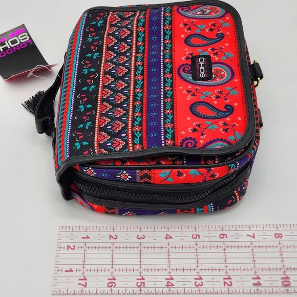 Soho Beauty Paisley Red Purple Hanging Makeup Bag - Picture 14 of 15